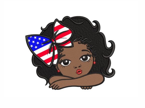 4th of July Girl Applique