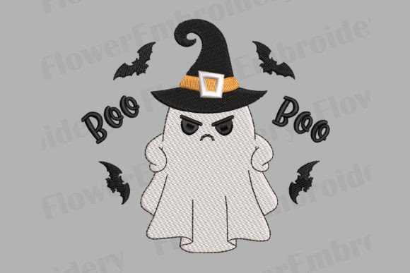 Angry Ghost Embroidery Design