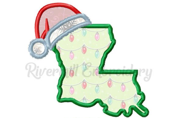 Applique Louisiana with Santa Hat