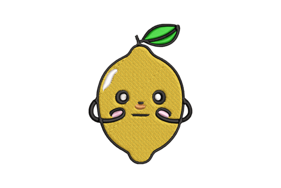Cute Lemon Embroidery Design