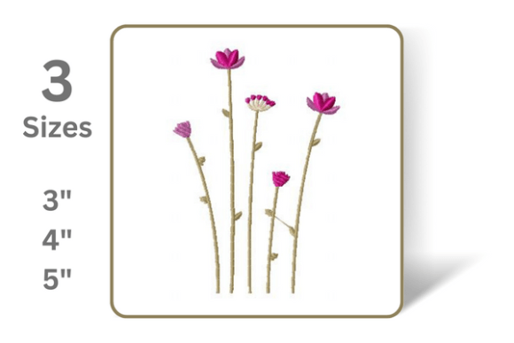 Flowers on Vines Embroidery Design
