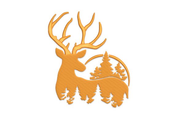 Forest Deer Embroidery Design