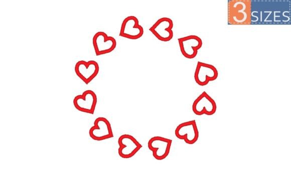 Heart Circle Embroidery Design