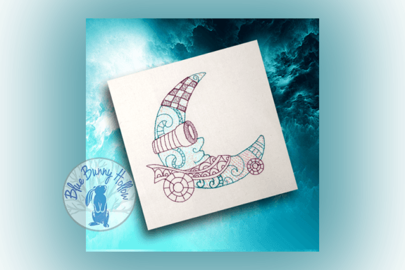 Moon Captain Embroidery Design