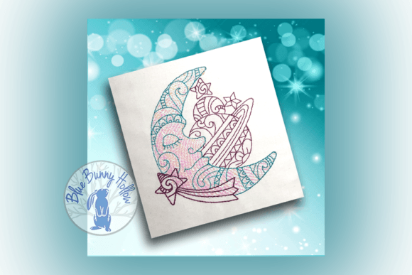 Moon Planet Embroidery Design