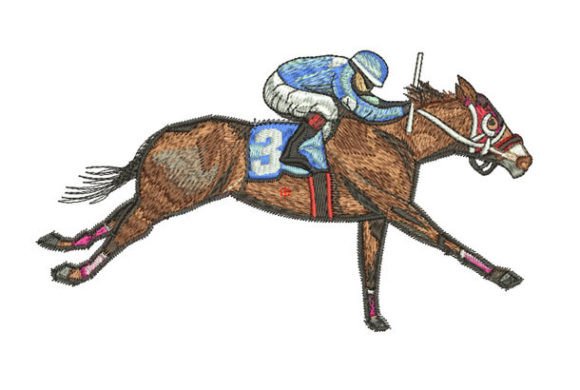 Racing Horse Embroidery Design