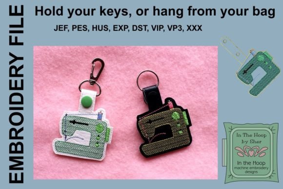Sewing Machine Key Fob Embroidery