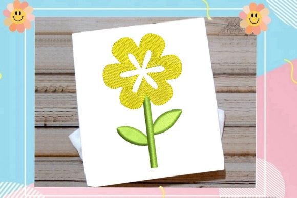 Yellow Flower Embroidery Design